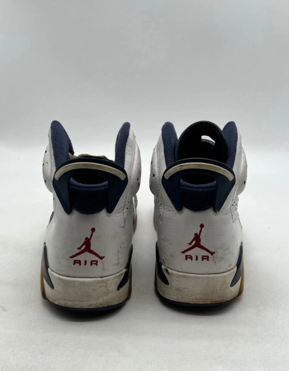 Jordan 6 Retro Olympic London (2012) 11 (Heavily Worn Pre-Owned)JordanWhite/Midnight Navy-Varsity Red - Image 3