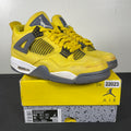 Jordan 4 Retro Lightning (2021) 8.5 (Moderately Worn Pre-Owned)JordanTour Yellow/White-Dark Blue Grey - Image 1