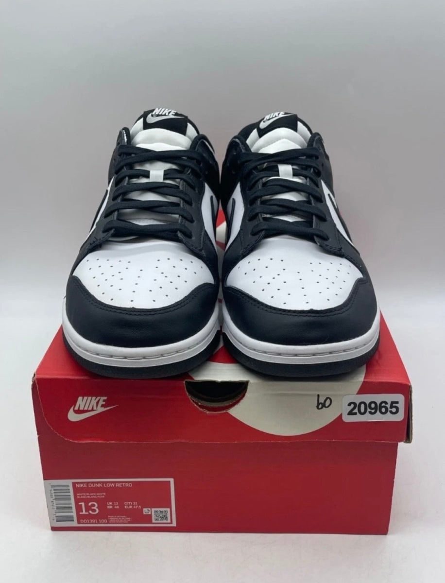 Nike Dunk Low Retro White Black Panda 13 (Lightly Worn Pre-Owned)NikeWhite/Black - Image 2
