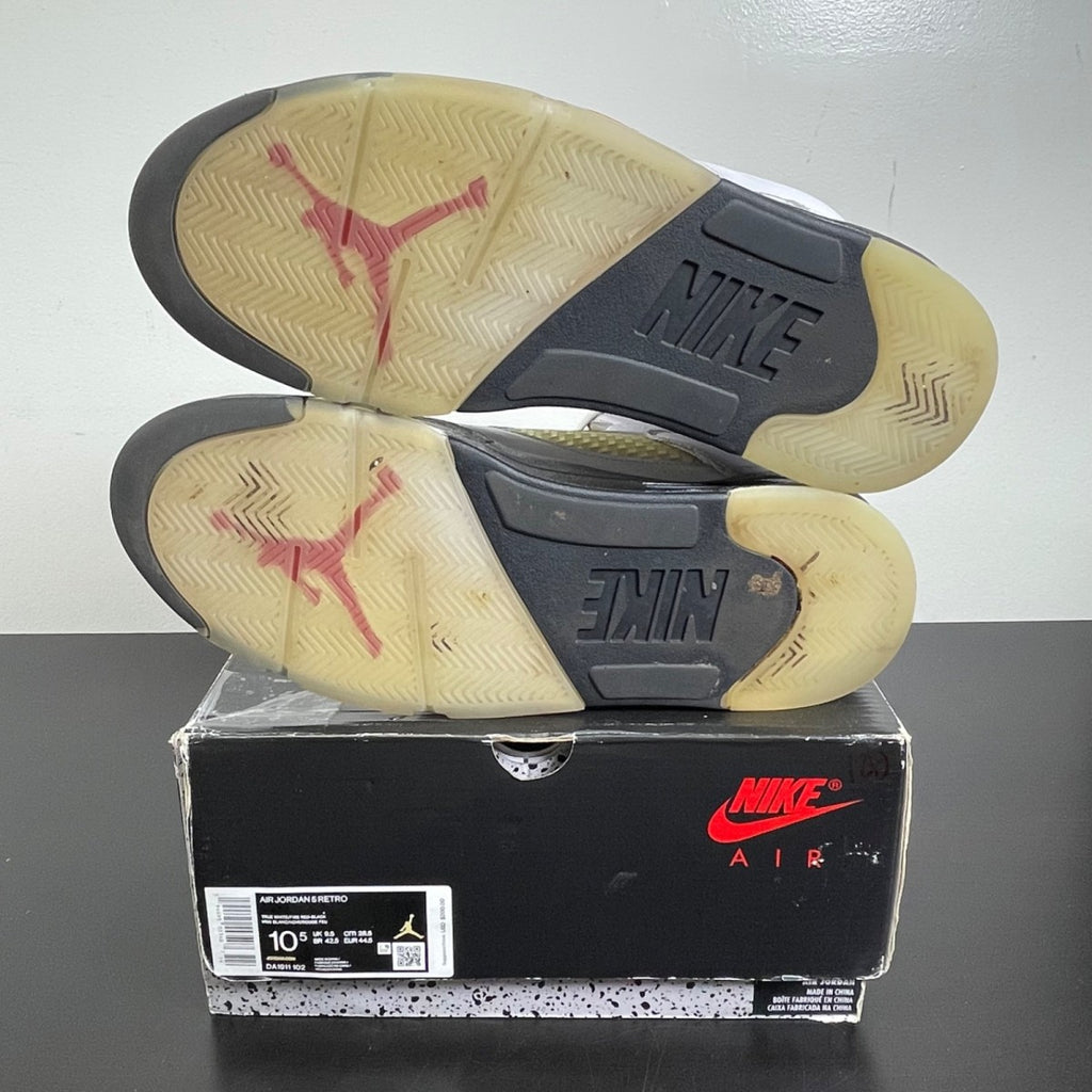 Jordan 5 Retro Fire Red Silver Tongue (2020) 10.5 (Moderately Worn Pre-Owned)JordanWhite/Black-Metallic Silver-Fire Red - Image 5