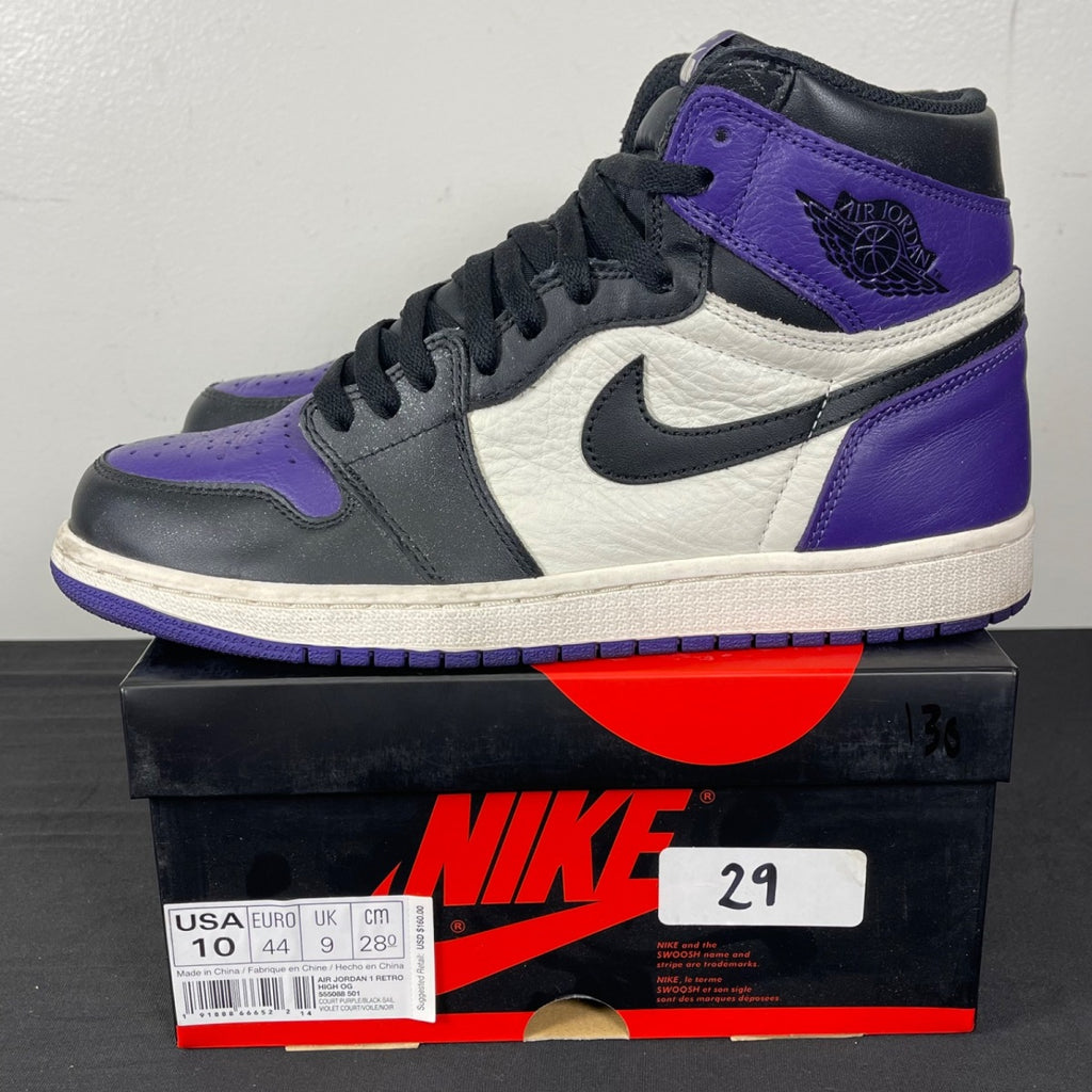Jordan 1 Retro High Court Purple 10 (Moderately Worn Pre-Owned)JordanCourt Purple/Black-Sail - Image 3