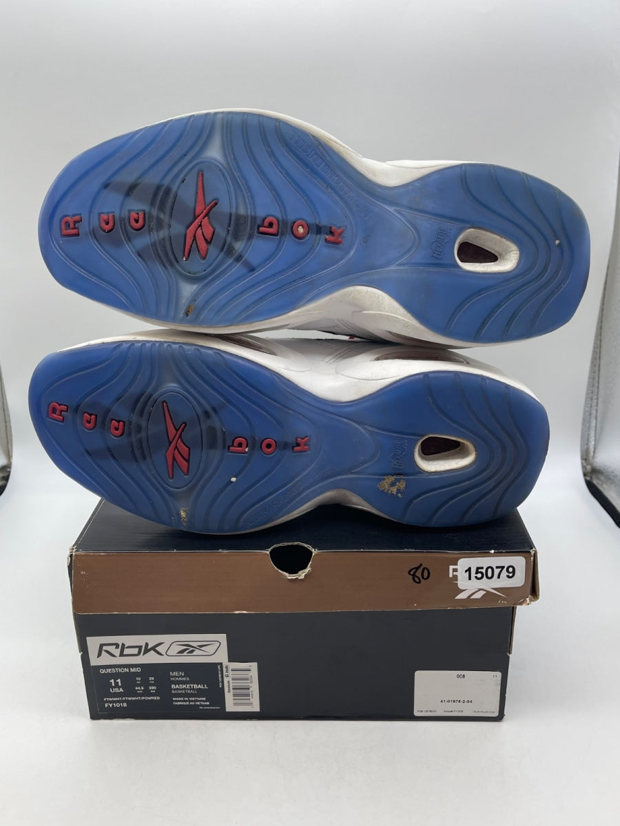 Reebok Question Mid Red Toe 25th Anniversary 11 (Moderately Worn Pre-Owned)ReebokWhite/White-Red - Image 7