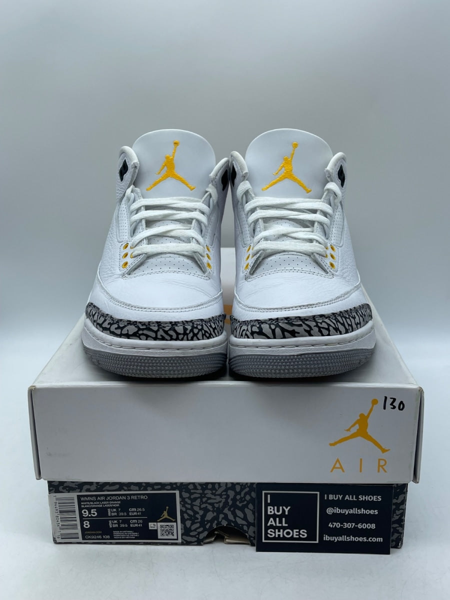 Jordan 3 Retro Laser Orange (Women's) 9.5W (Moderately Worn Pre-Owned) - Image 2