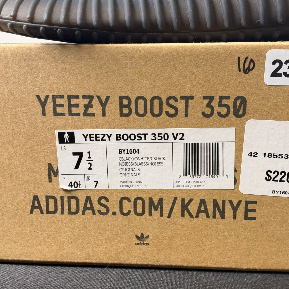 adidas Yeezy Boost 350 V2 Core Black White (Size 7.5) - Image 4