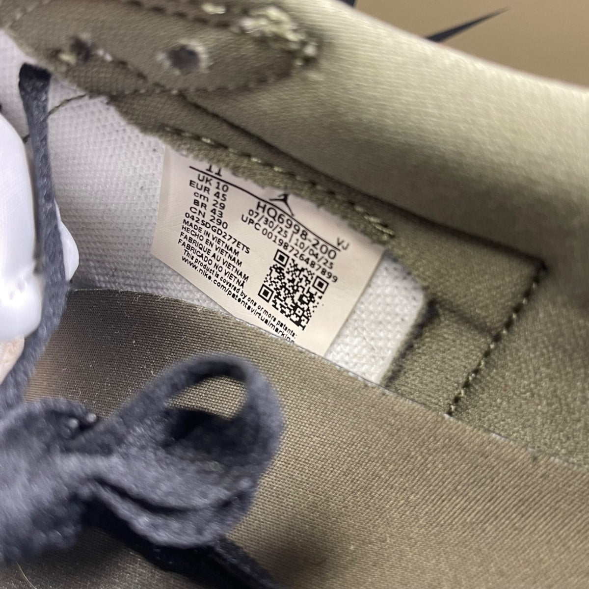 Jordan 1 Retro Low OG Medium Olive 11 (Moderately Worn Pre-Owned)JordanMedium Olive/Summit White/Sail/Black - Image 6