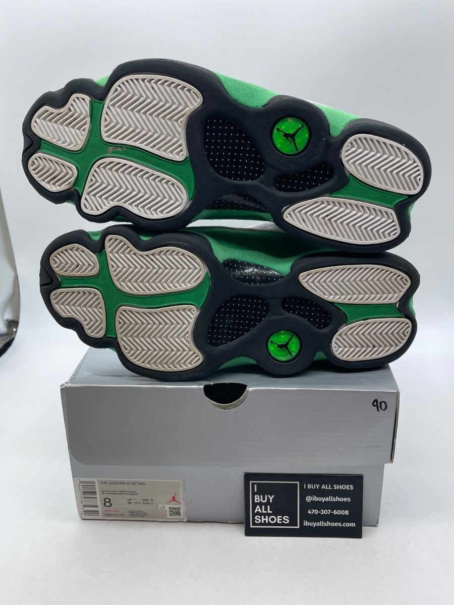Jordan 13 Retro White Lucky Green 8 (Moderately Worn Pre-Owned) - Image 7