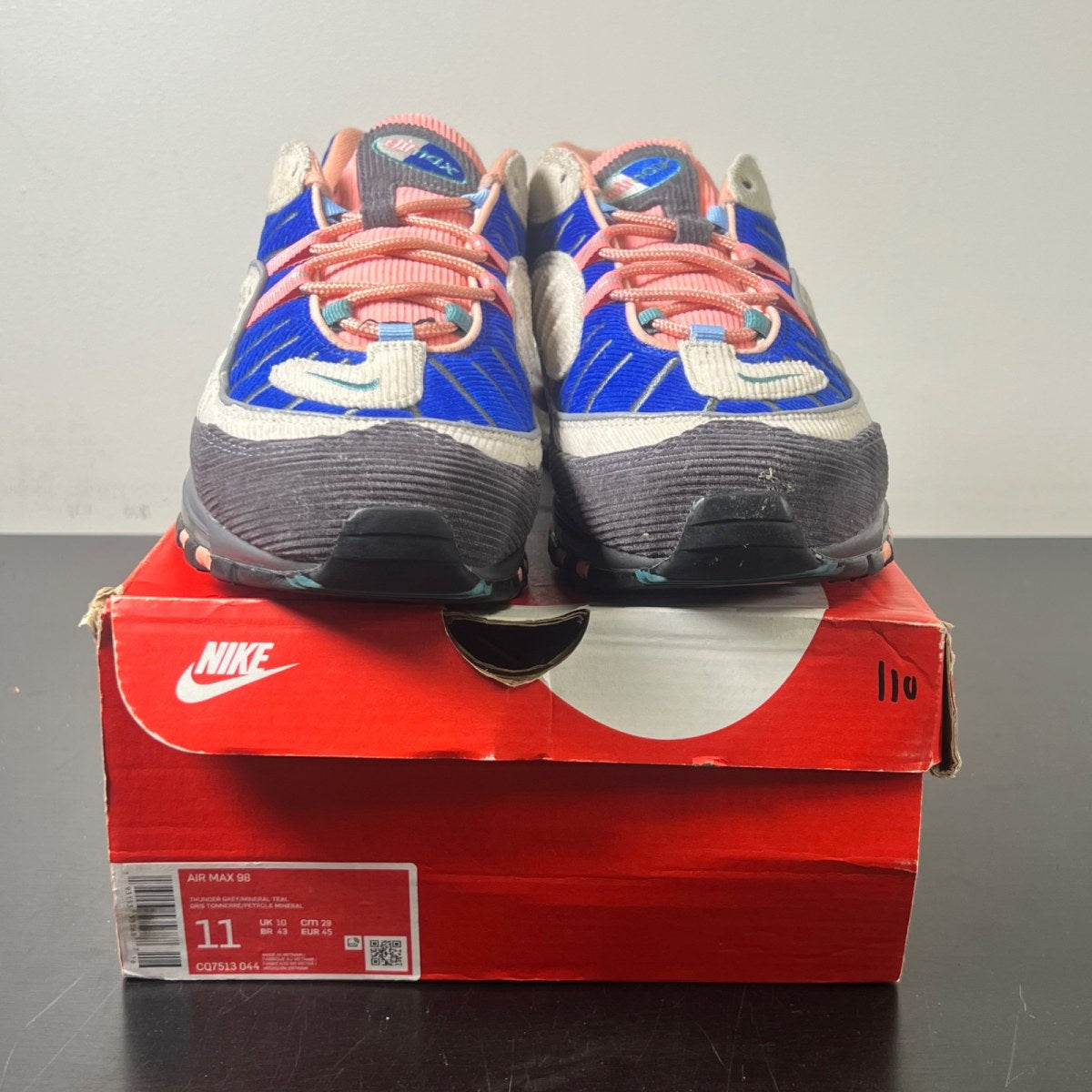 Nike Air Max 98 Corduroy Desert Sand 11 (Lightly Worn Pre-Owned)NikeSand/Royal-Pink-Brown - Image 2