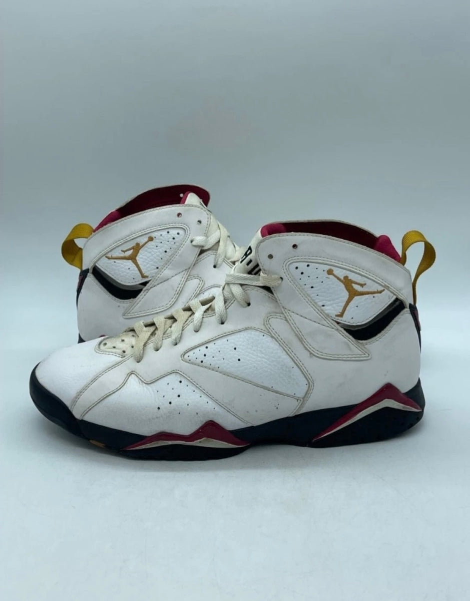 Jordan 7 Retro Cardinal (2011) 12 (Heavily Worn Pre-Owned)JordanWhite/Bronze-Cardinal Red-Black - Image 1