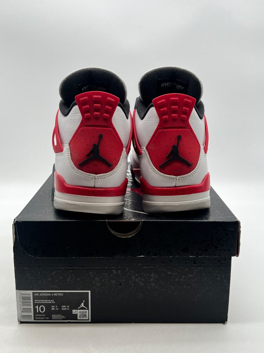 Jordan 4 Retro Red Cement 10 (Moderately Worn Pre-Owned)JordanWhite/Fire Red/Black/Neutral Grey - Image 3