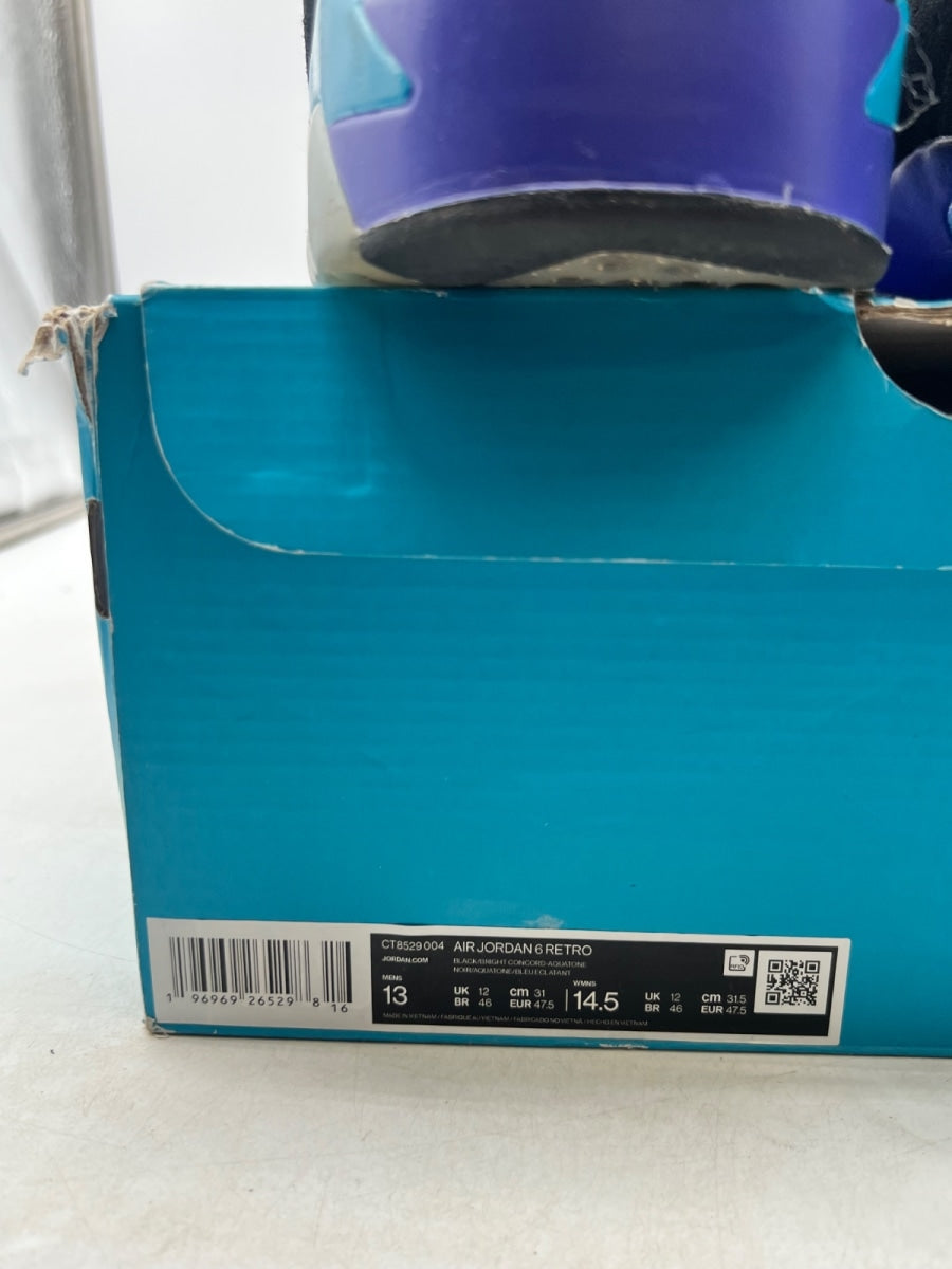 Jordan 6 Retro Aqua 13 (Moderately Worn Pre-Owned) - Image 4