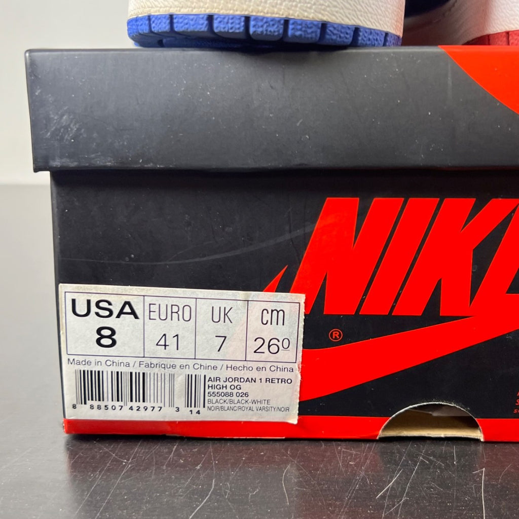 Jordan 1 Retro Top 3 8 (Lightly Worn Pre-Owned)JordanBlack/Varsity Red-Varsity Royal - Image 5
