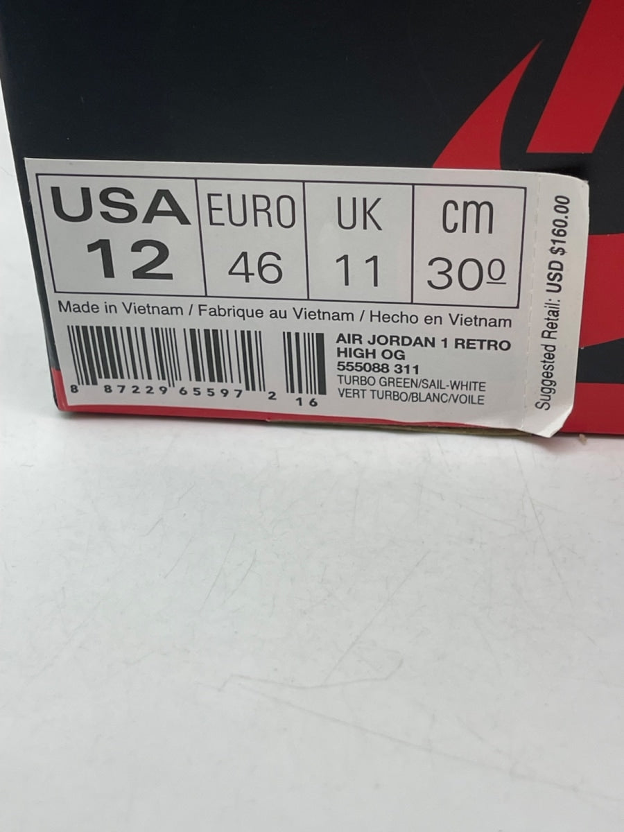 Jordan 1 Retro High Turbo Green 12 (Moderately Worn Pre-Owned) - Image 9