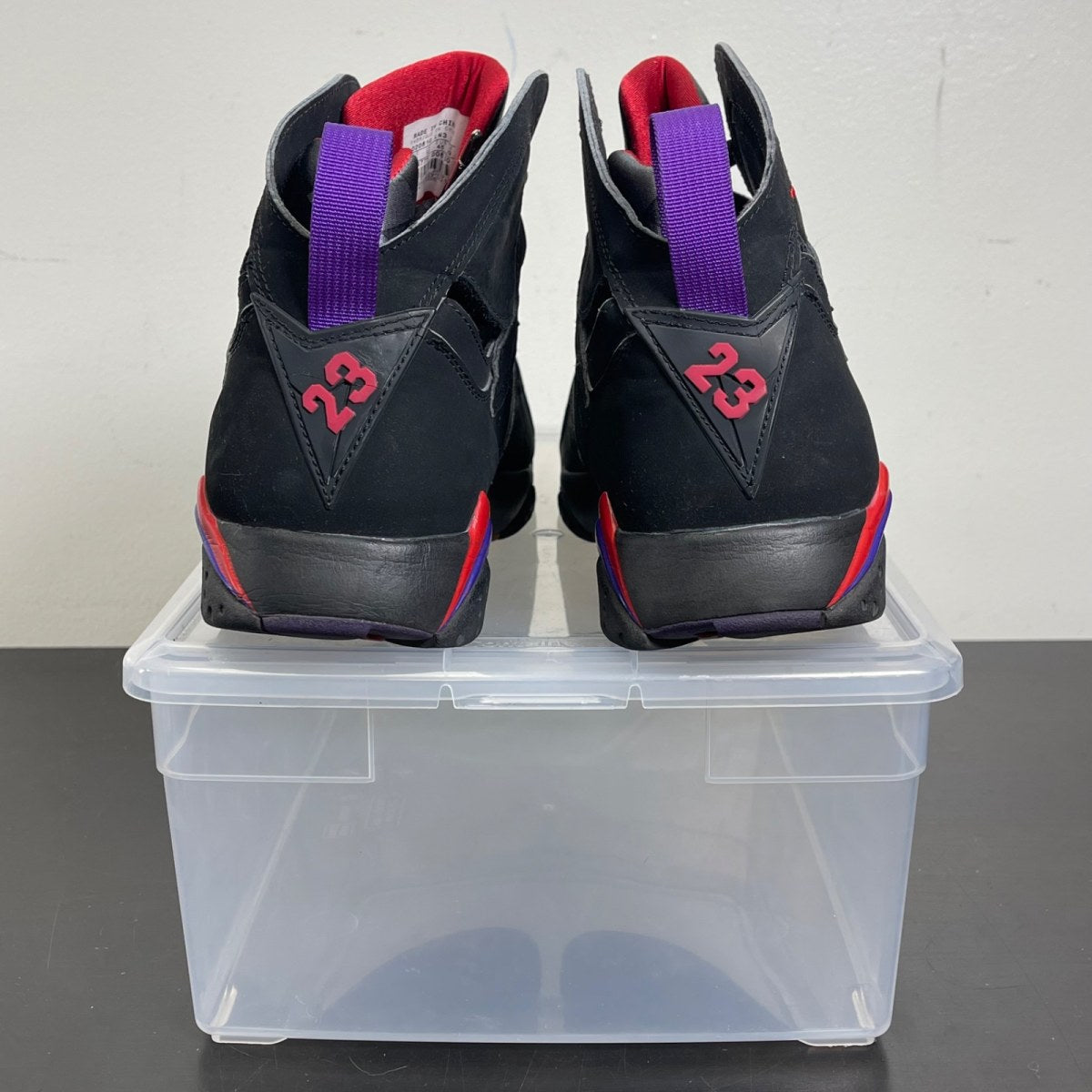 Jordan 7 Retro Raptors (2002) 11 (Moderately Worn Pre-Owned)JordanBlack/Dark Charcoal-True Red - Image 4