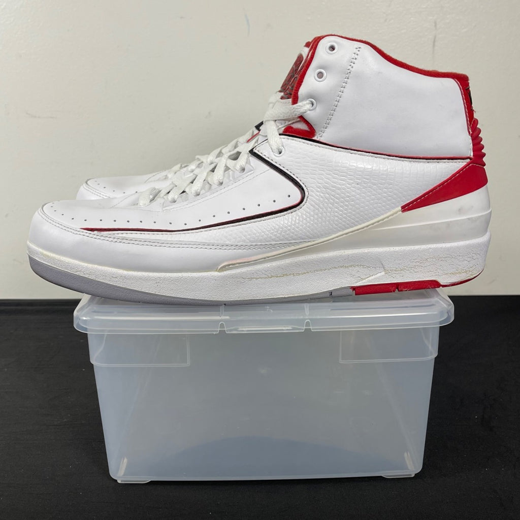 Jordan 2 Retro White Red CDP (2008) 14 (Moderately Worn Pre-Owned)JordanWhite/Varsity Red - Image 3