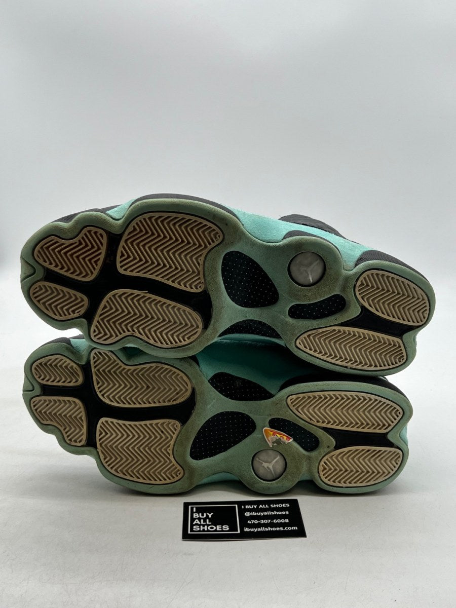 Jordan 13 Retro Black Island Green 12 (Moderately Worn Pre-Owned) - Image 7