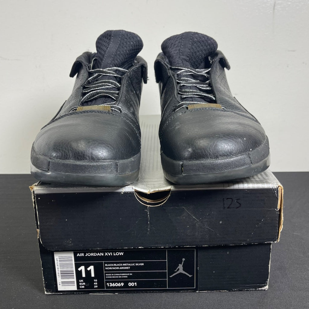 Jordan 16 OG Low Black / Chrome 11 (Moderately Worn Pre-Owned)JordanBlack/Black-Metallic Silver - Image 2