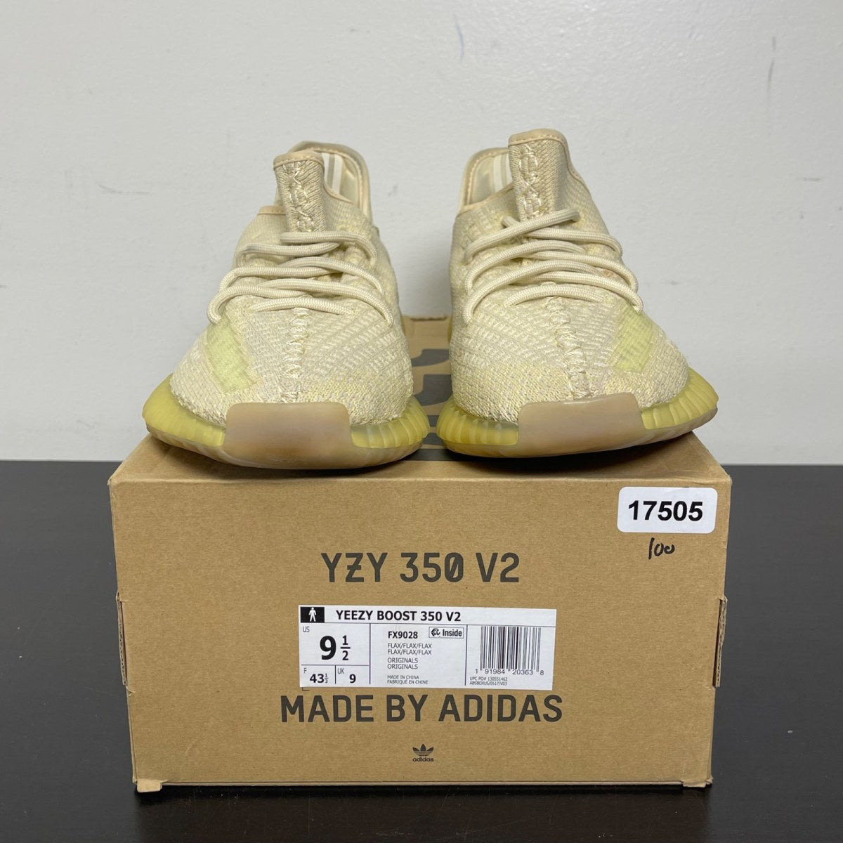 adidas Yeezy Boost 350 V2 Flax 9.5 (Moderately Worn Pre-Owned)adidasFlax/Flax/Flax - Image 2