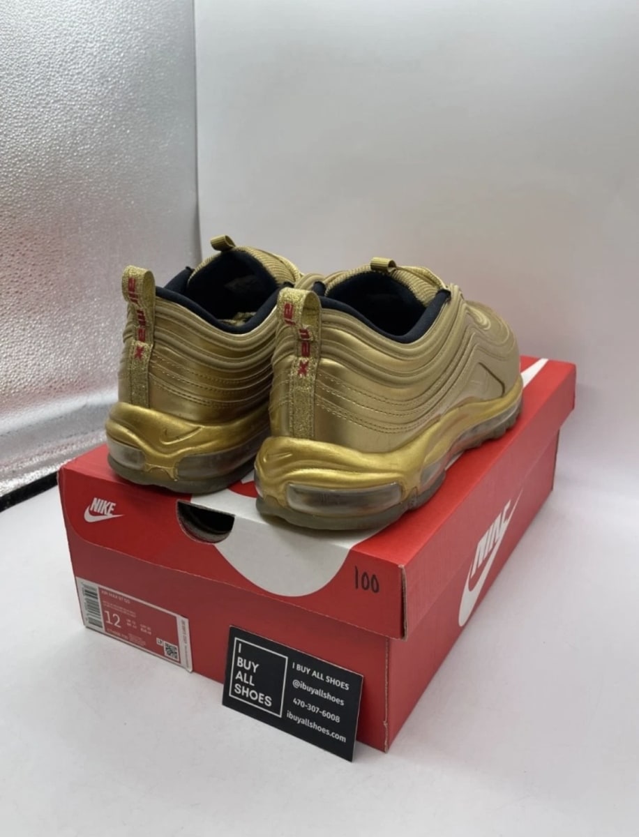 Nike Air Max 97 Gold Medal 12 (Lightly Worn Pre-Owned)NikeMetallic Gold/Metallic Gold-Metallic Gold - Image 5