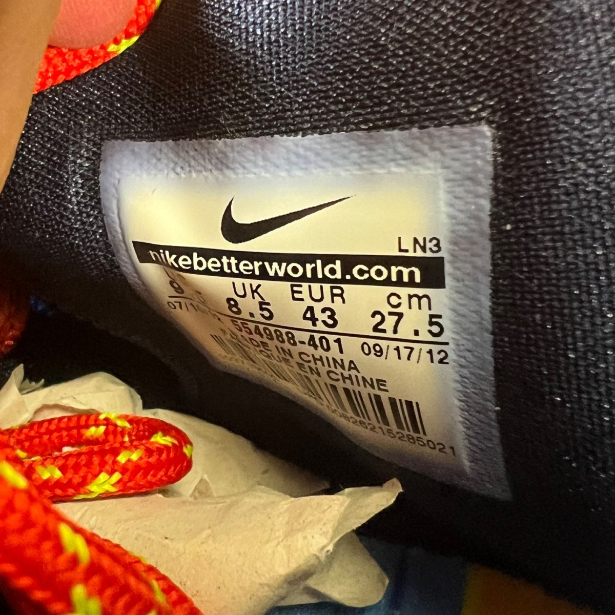 Nike KD 5 Christmas 9.5 (Moderately Worn Pre-Owned)NikeHyper Blue/Atomic Green-Photo Blue-Challenge Red - Image 7