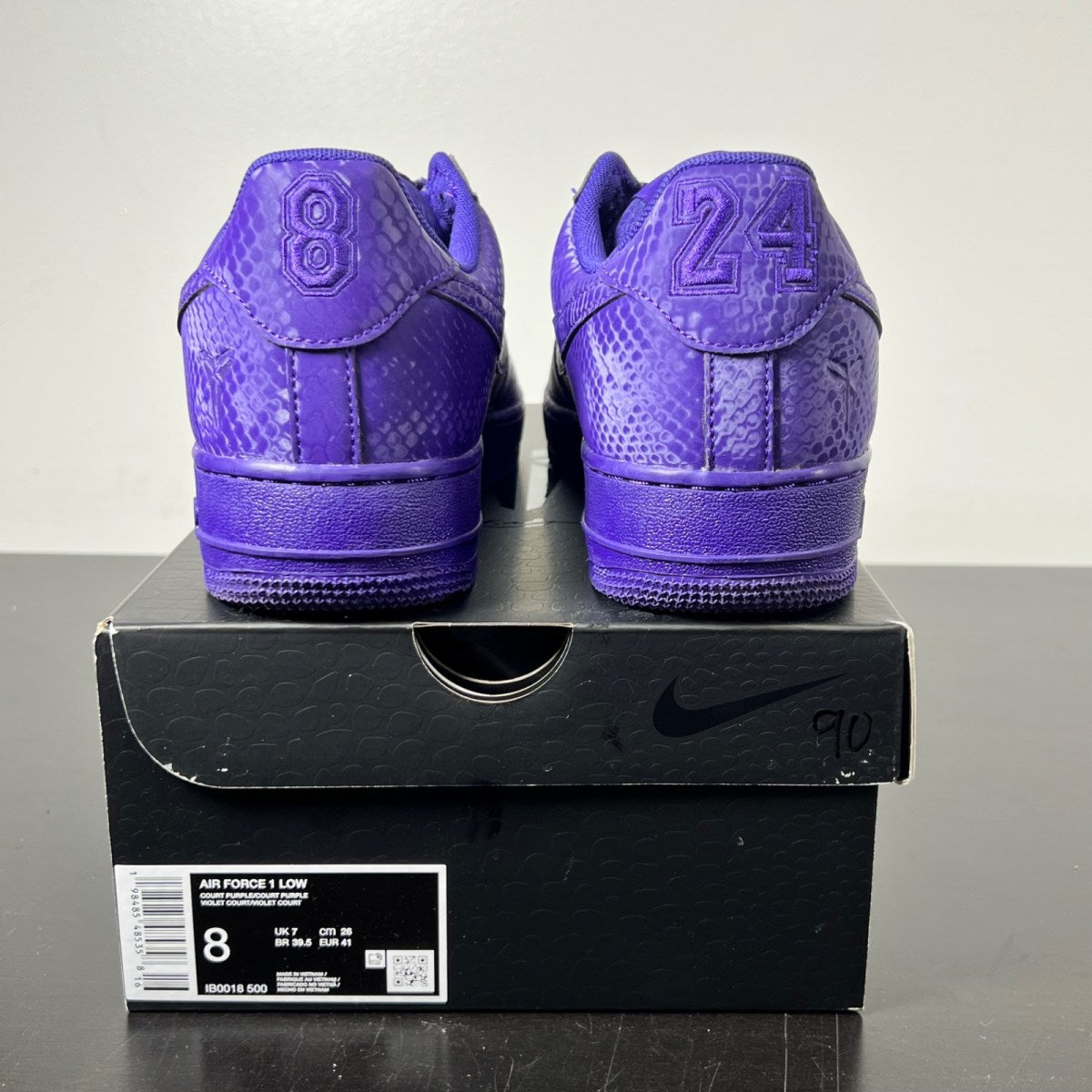 Nike Air Force 1 Low Kobe Bryant Court Purple 8 (Lightly Worn Pre-Owned)NikeCourt Purple/Court Purple - Image 4