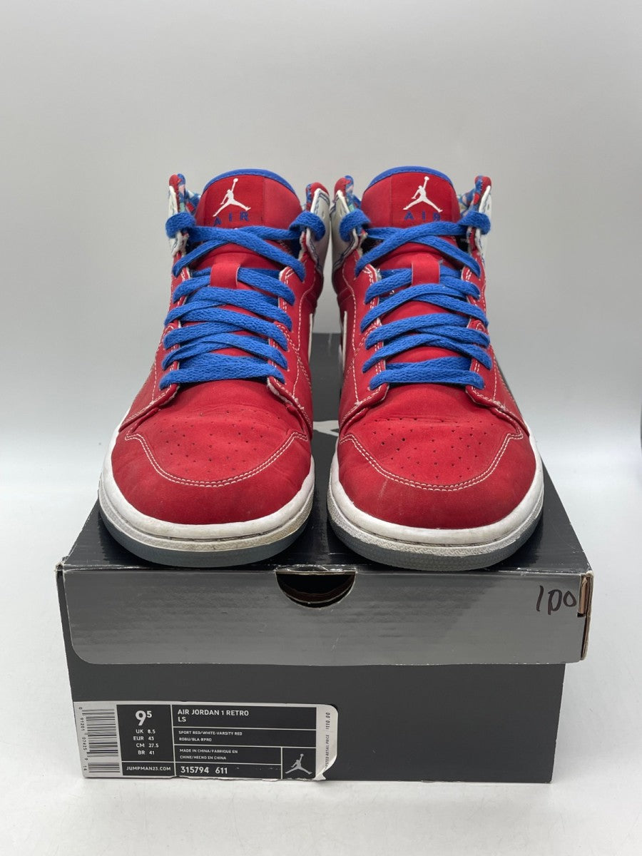 Jordan 1 Retro LS Sport Red 9.5 (Moderately Worn Pre-Owned)JordanSport Red/Varsity Blue-White - Image 2