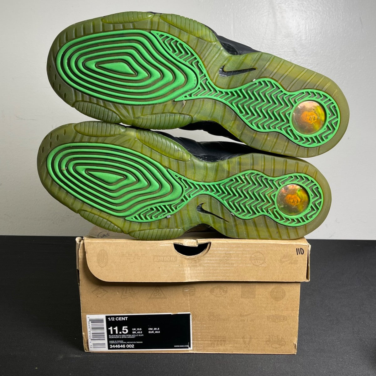 Nike Air 1/2 Cent Black Green Spark (Size 11.5) - Image 5