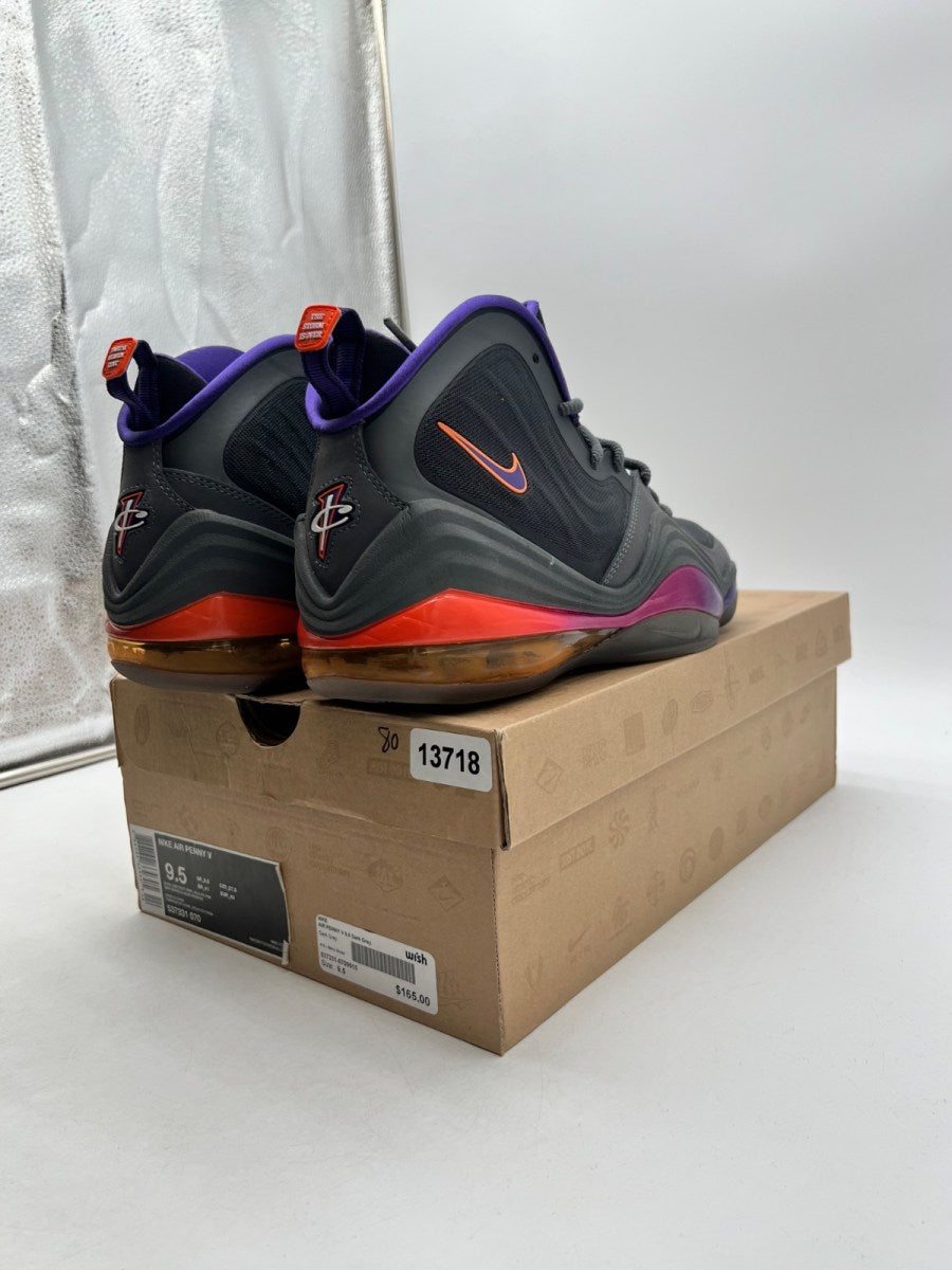Nike Penny V Phoenix Suns 9.5 (Lightly Worn Pre-Owned)NikeDark Grey/Black-Rave Pink-Court Purple - Image 3