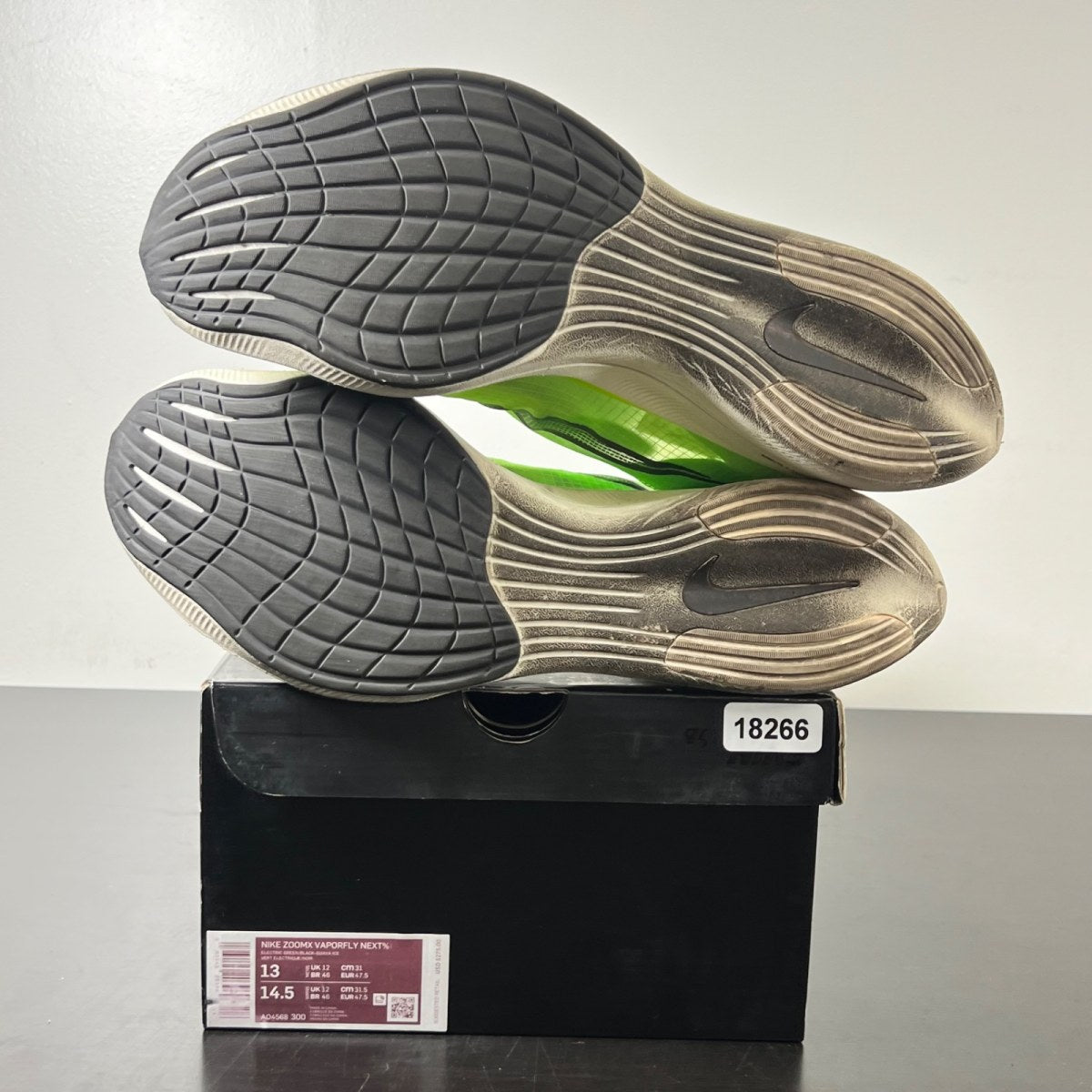 Nike ZoomX Vaporfly Next% Volt 13 (Moderately Worn Pre-Owned)NikeElectric Green/Black-Guava Ice - Image 6