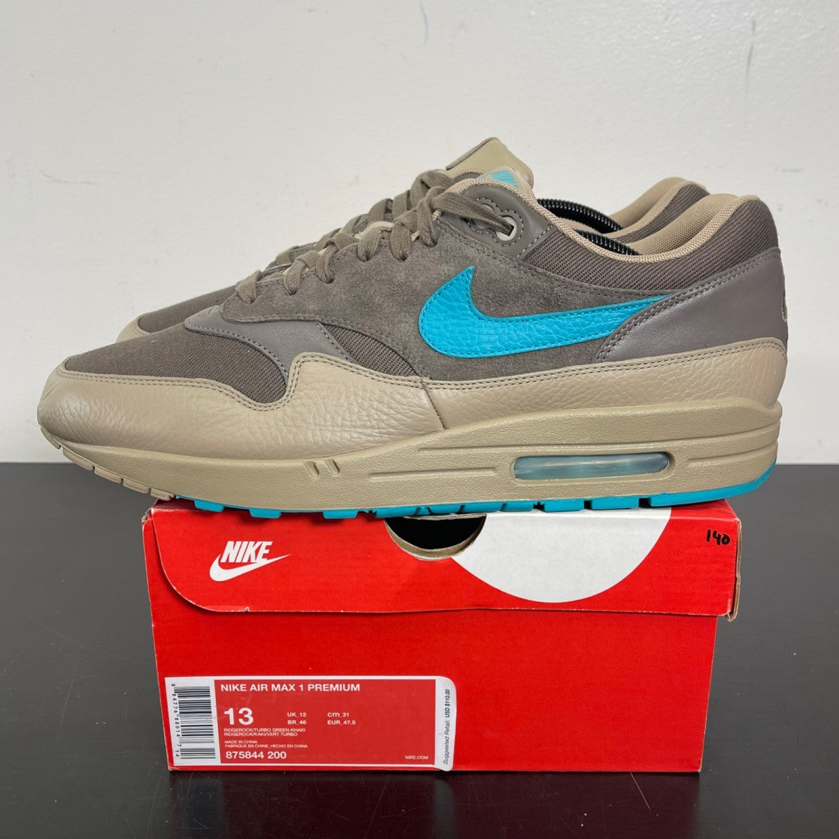 Nike Air Max 1 Ridgerock 13 (Moderately Worn Pre-Owned)NikeRidgerock/Khaki-Turbo Green - Image 3