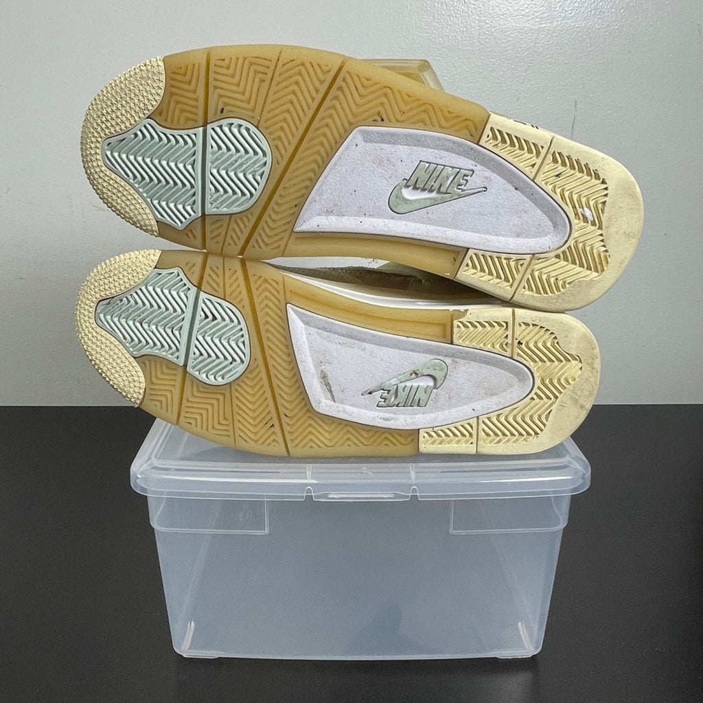 Jordan 4 Retro Off-White Sail (Women's) 10.5W (Moderately Worn Pre-Owned)JordanSail/Muslin-White-Black - Image 5