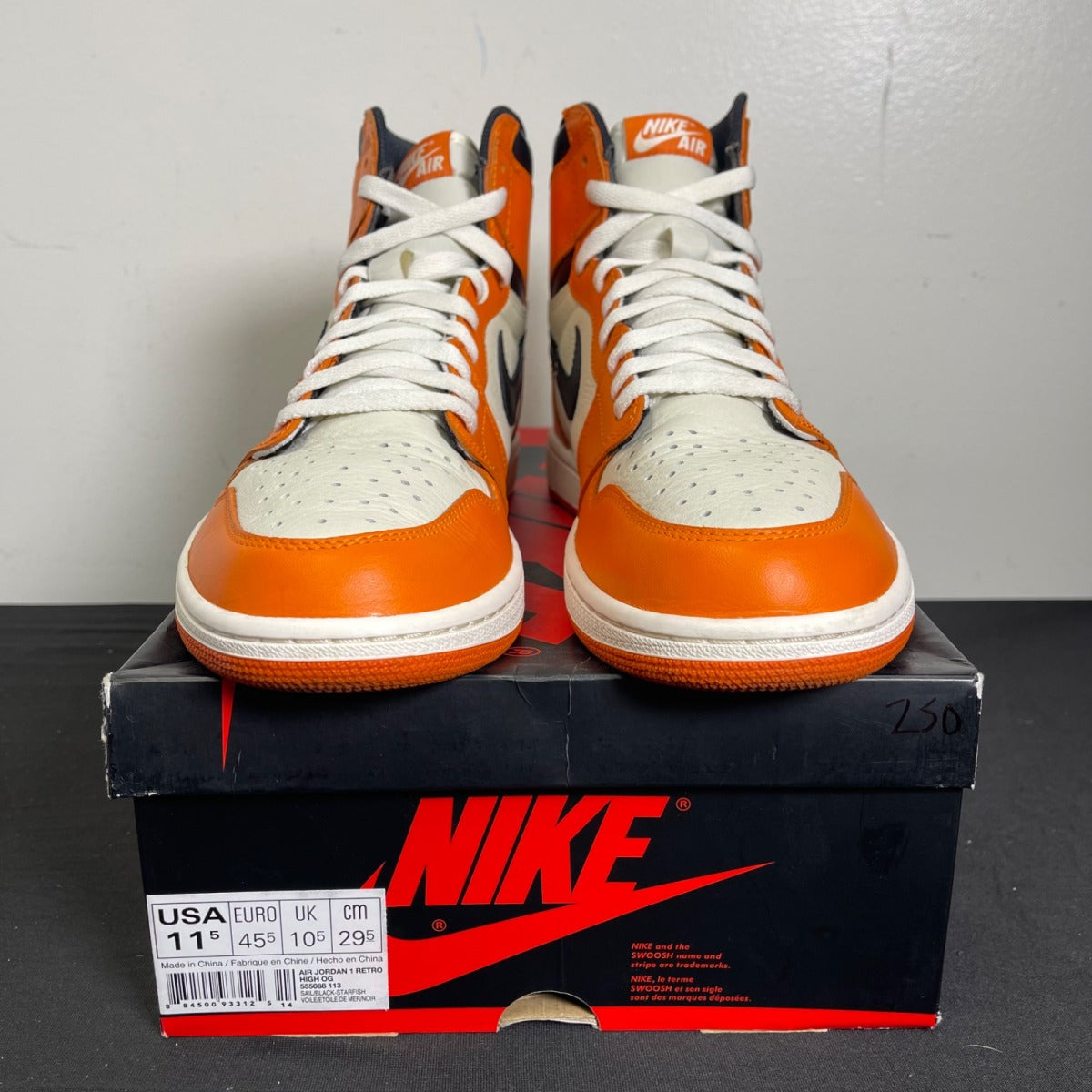 Jordan 1 Retro Reverse Shattered Backboard 11.5 (Moderately Worn Pre-Owned)JordanSail/Starfish-Black - Image 2