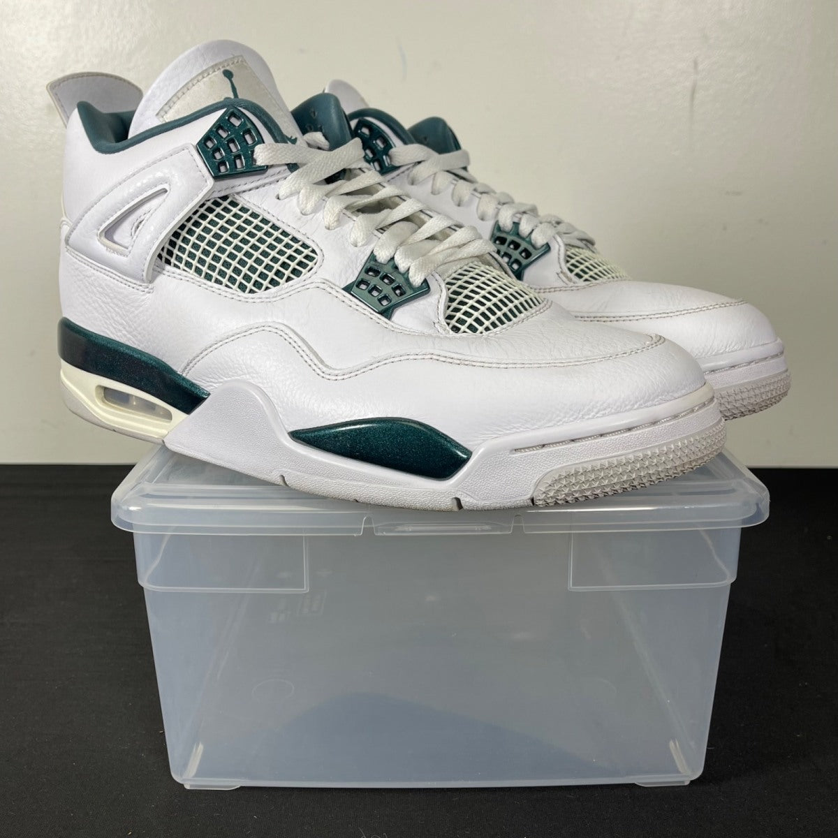 Jordan 4 Retro Oxidized Green 12 (Moderately Worn Pre-Owned)JordanWhite/Oxidized Green/White/Neutral Grey - Image 1