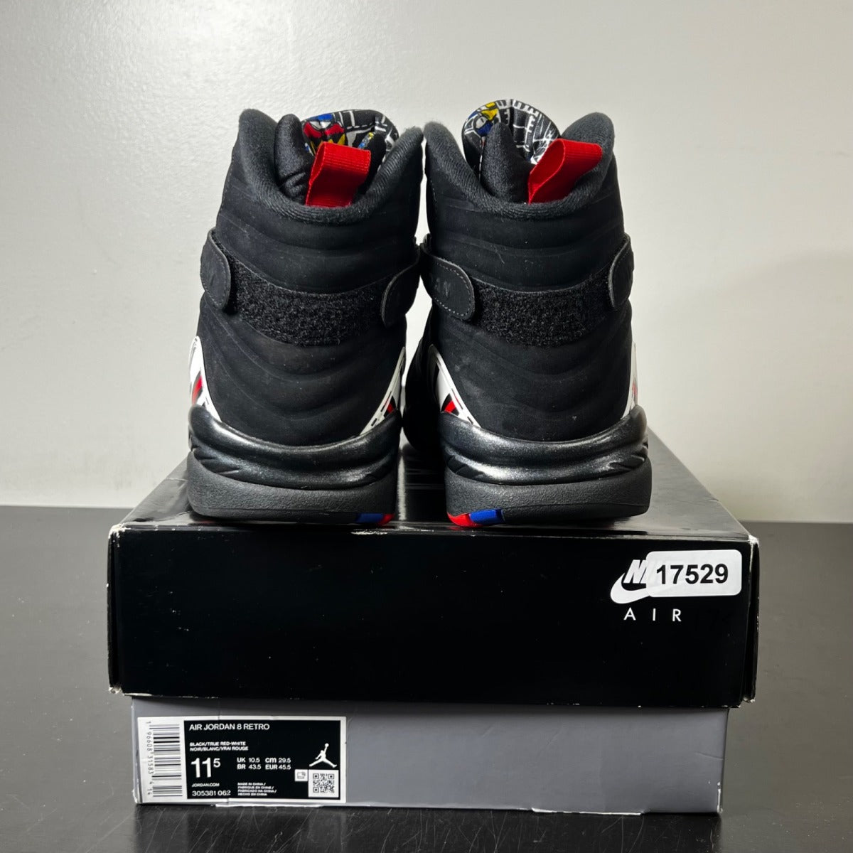 Jordan 8 Retro Playoffs (2023) 11.5 (Moderately Worn Pre-Owned)JordanBlack/True Red-White - Image 5