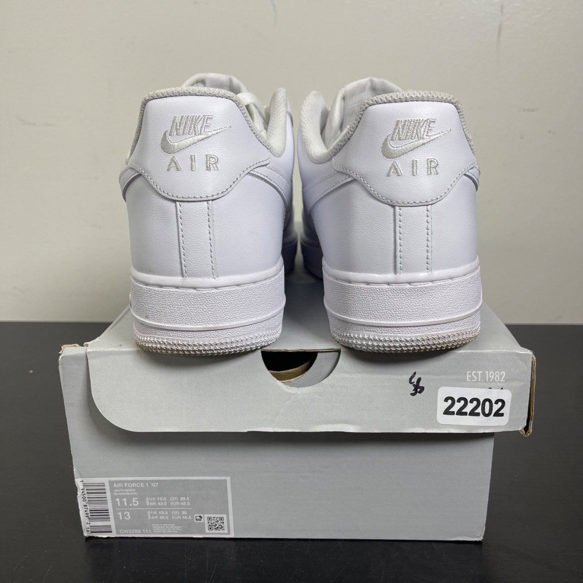 Nike Air Force 1 Low '07 White 11.5 (Moderately Worn Pre-Owned)NikeWhite/White - Image 4