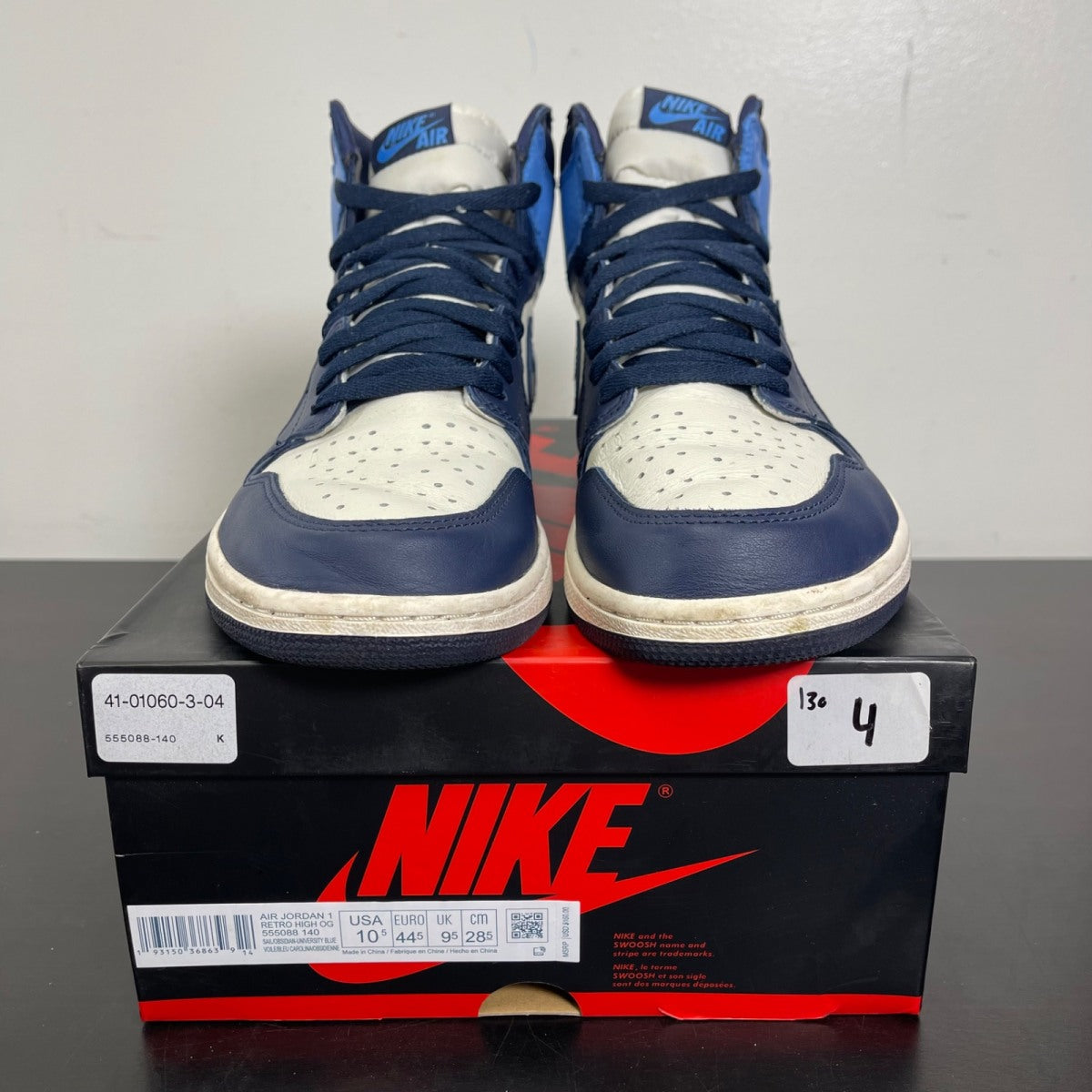 Jordan 1 Retro High Obsidian 10.5 (Moderately Worn Pre-Owned)JordanSail/Obsidian-University Blue - Image 2