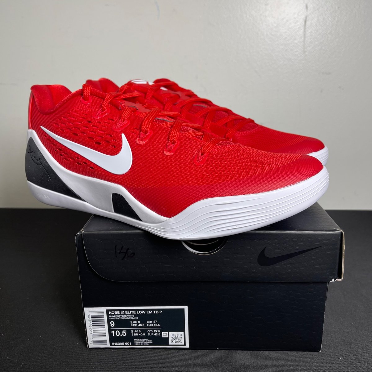 Nike Kobe 9 Elite Low EM Protro TB University Red White (Size 9) - aux