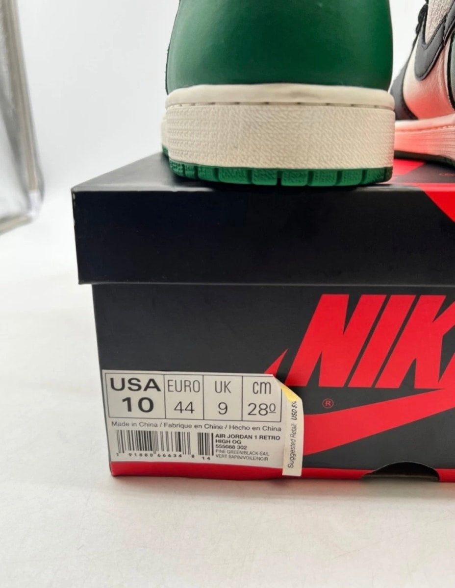 Jordan 1 Retro High Pine Green 10 (Moderately Worn Pre-Owned)JordanPine Green/Sail-Black - Image 3
