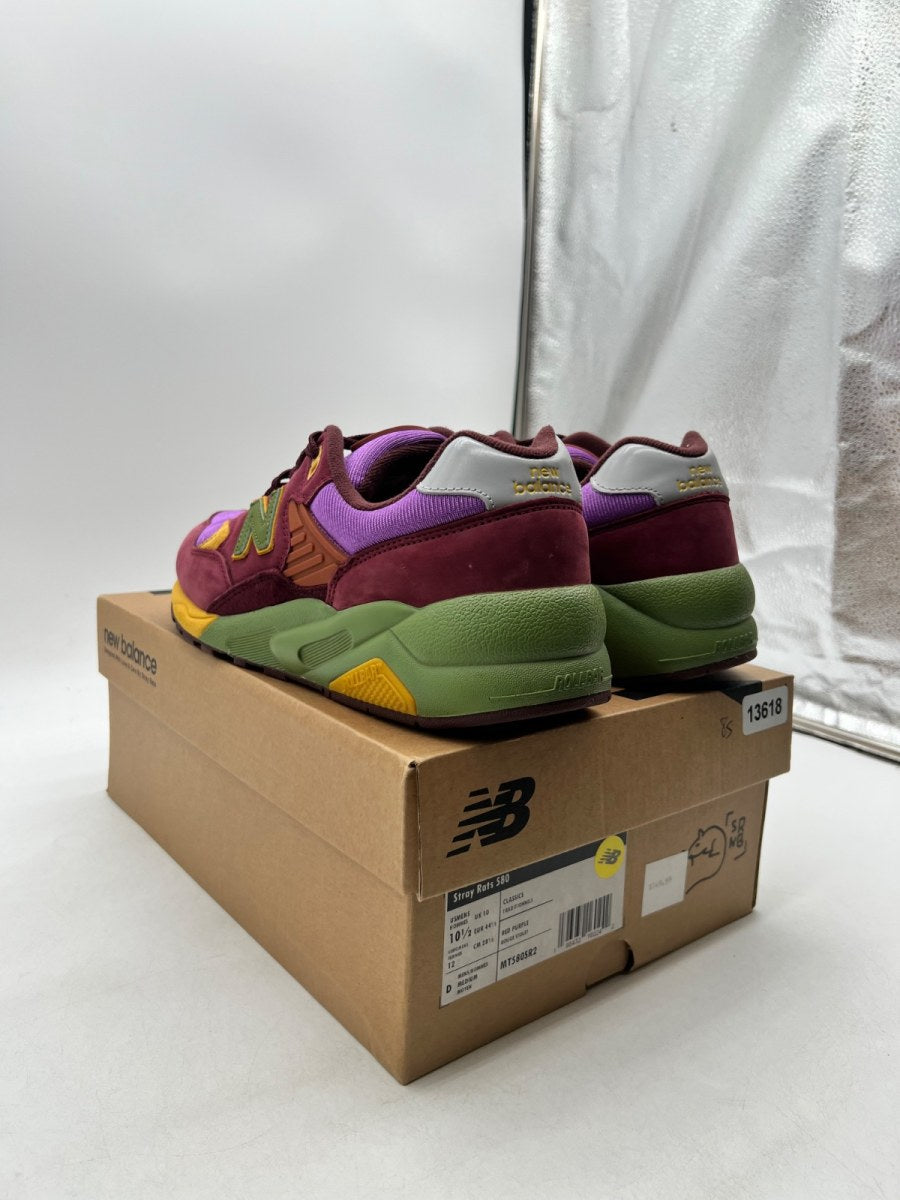 New Balance 580 Stray Rats Maroon Purple 10.5 (Lightly Worn Pre-Owned)New BalanceBurgundy/Mystic Purple - Image 4