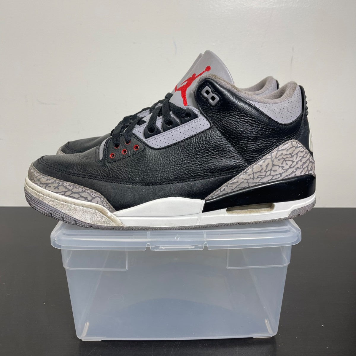 Jordan 3 Retro OG Black Cement (2024) 13 (Moderately Worn Pre-Owned)JordanBlack/Fire Red/Cement Grey/Sail - Image 3