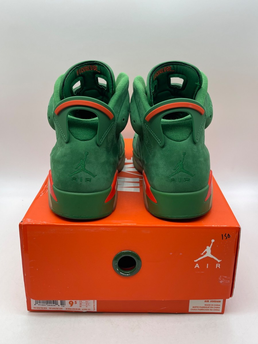 Jordan 6 Retro Gatorade Green 9.5 (Moderately Worn Pre-Owned)JordanPine Green/Orange Blaze-Pine Green - Image 3