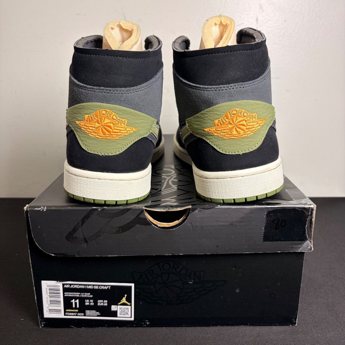 Jordan 1 Mid SE Craft Anthracite Light Olive (Size 11) - aux