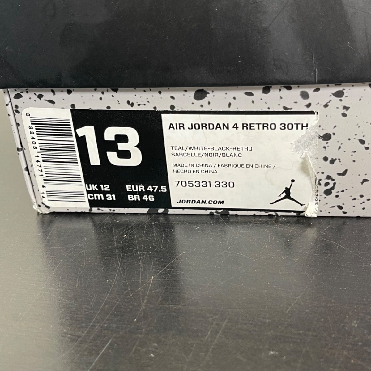 Jordan 4 Retro Teal 13 (Moderately Worn Pre-Owned)JordanTeal/White-Black-Retro - Image 7