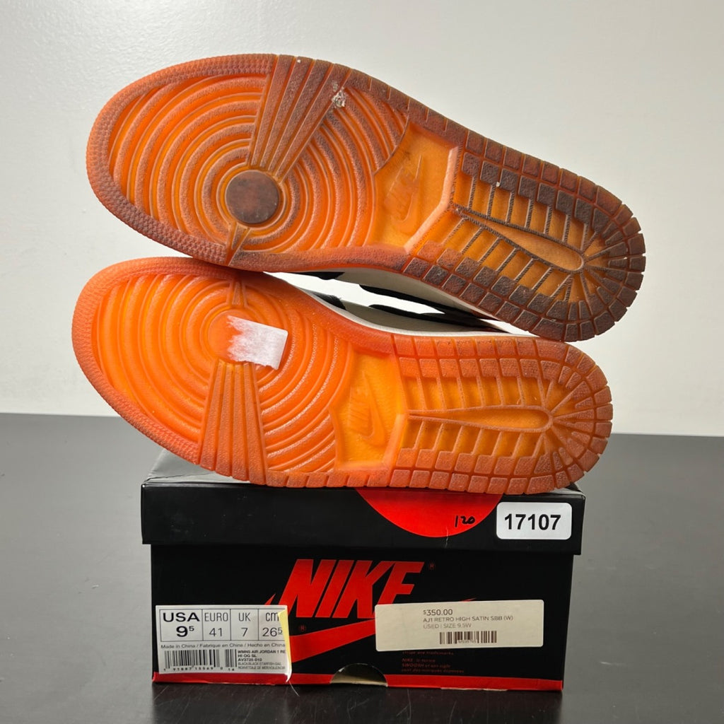 Jordan 1 Retro High OG Satin Shattered Backboard (Women's) 9.5W (Moderately Worn Pre-Owned)JordanBlack/Black-Starfish-Sail - Image 6