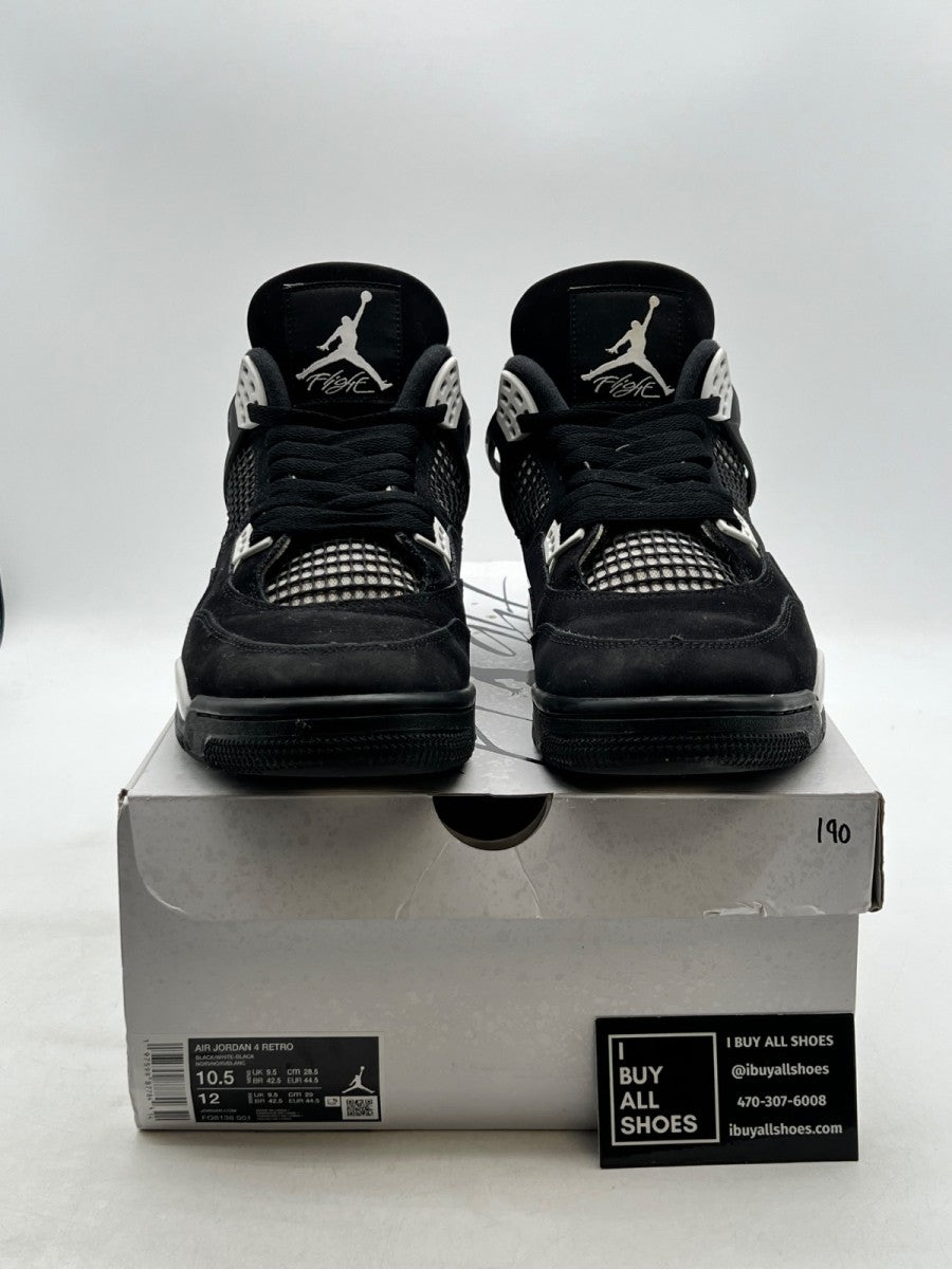 Jordan 4 Retro White Thunder 10.5 (Moderately Worn Pre-Owned) - Image 2