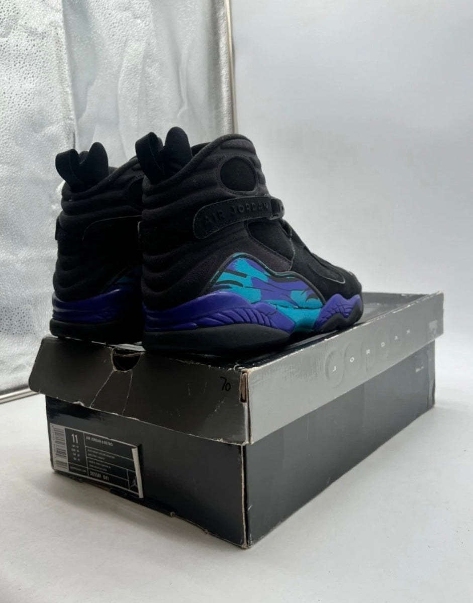 Jordan 8 Retro Aqua (2007) 11 (Heavily Worn Pre-Owned)JordanBlack/Bright Concord-Aqua Tone - Image 5