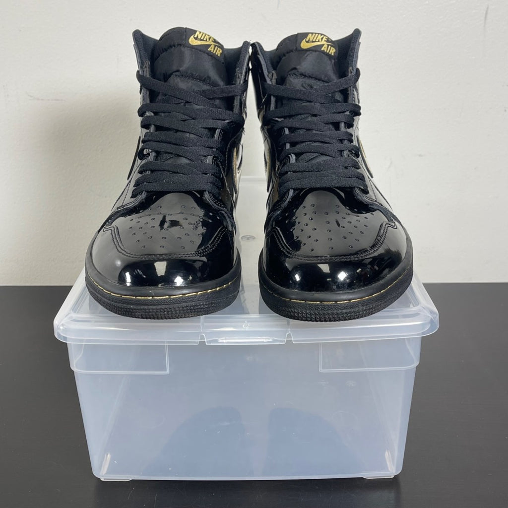Jordan 1 Retro High Black Metallic Gold (2020) 12 (Moderately Worn Pre-Owned)JordanBlack/Black-Metallic Gold - Image 2