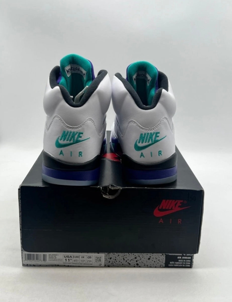 Jordan 5 Retro Grape (2025) 11.5 (Moderately Worn Pre-Owned)JordanWhite/Grape Ice-New Emerald - Image 3