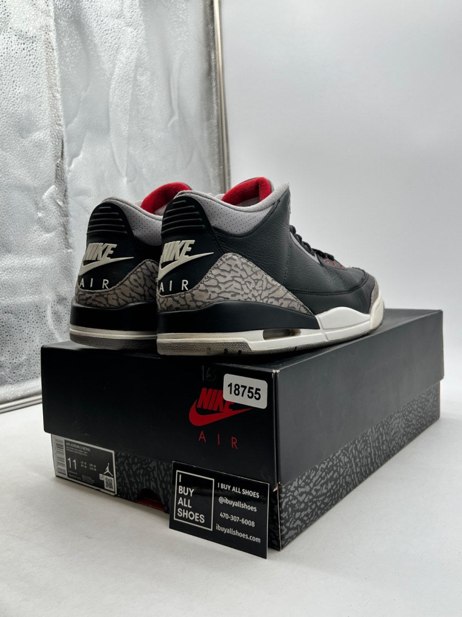 Jordan 3 Retro OG Black Cement (2024) 11 (Heavily Worn Pre-Owned) - Image 5