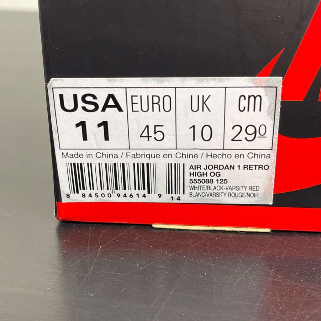 Jordan 1 Retro Black Toe (2016) 11 (Moderately Worn Pre-Owned)JordanWhite/Varsity Red/Black - Image 7