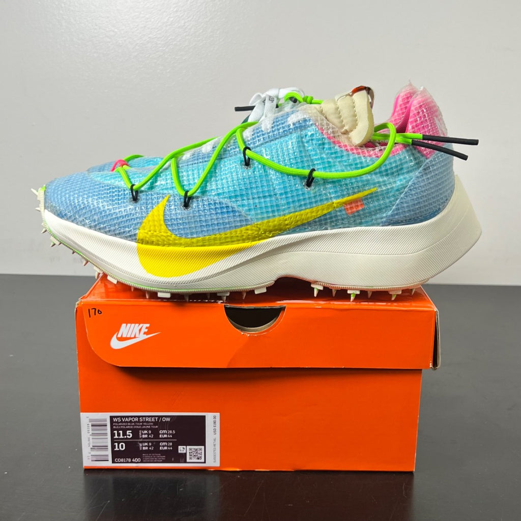 Nike Vapor Street Off-White Polarized Blue (Women's) 11.5W (New Pre-Owned)NikePolarized Blue/Tour Yellow-Sail - Image 3